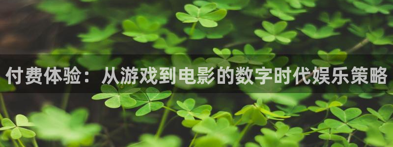 sbobet利记注册网站：付费体验：从游戏到电影的数字时代娱乐策略